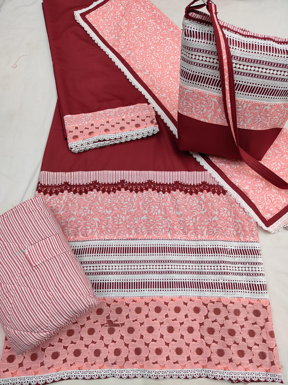  Namazi Rida cum Jori RCJ with Quilted Masallah and spacious Quilted Bag